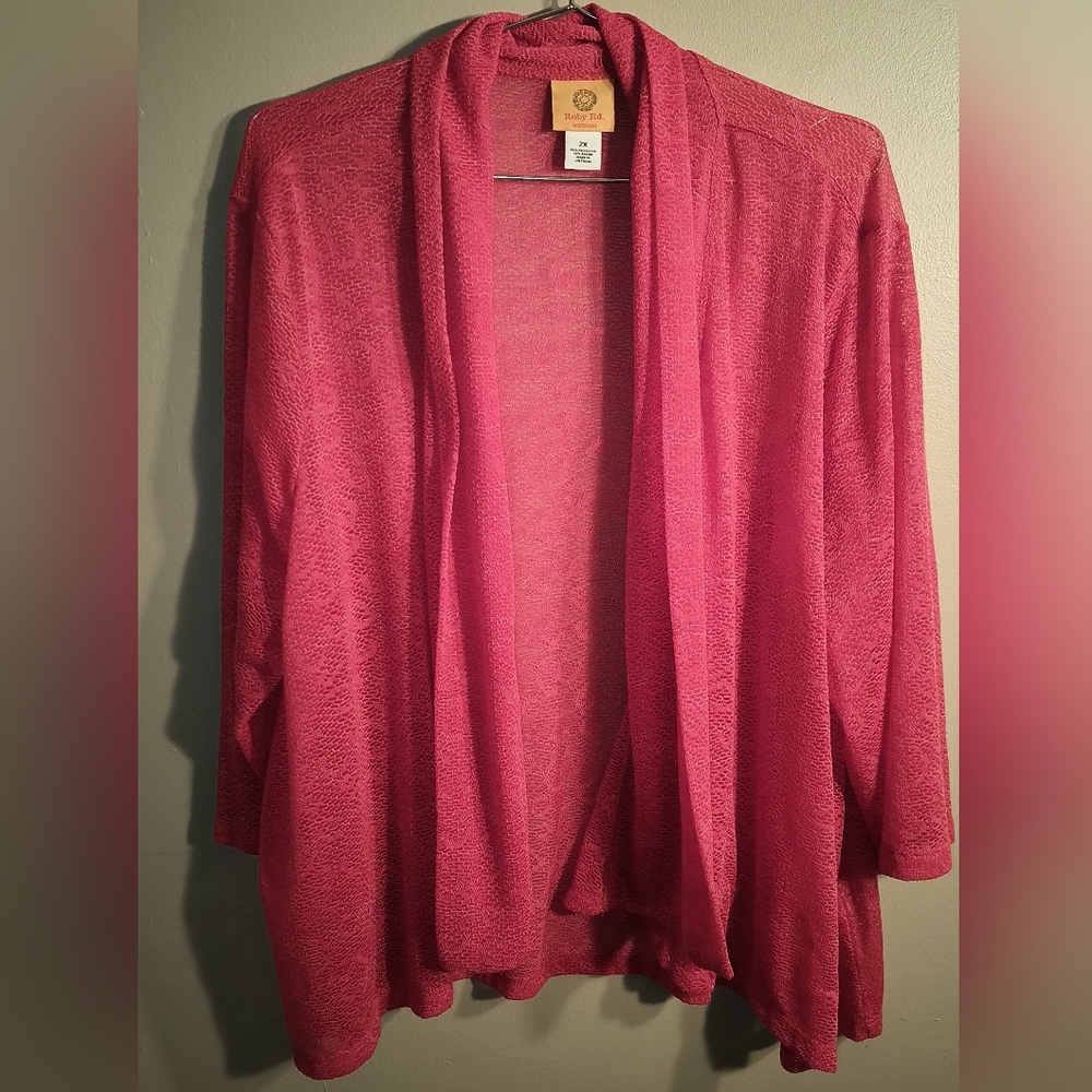 Rudy Rd Sheer Open Front Cardigan with Shawl collar